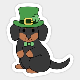 Black St Patrick Dachshund Sticker